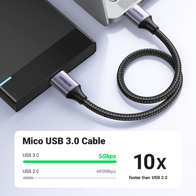 UGREEN Micro B Cáp USB 3.0 3A  - đánh giá và giá Samsung Ssd