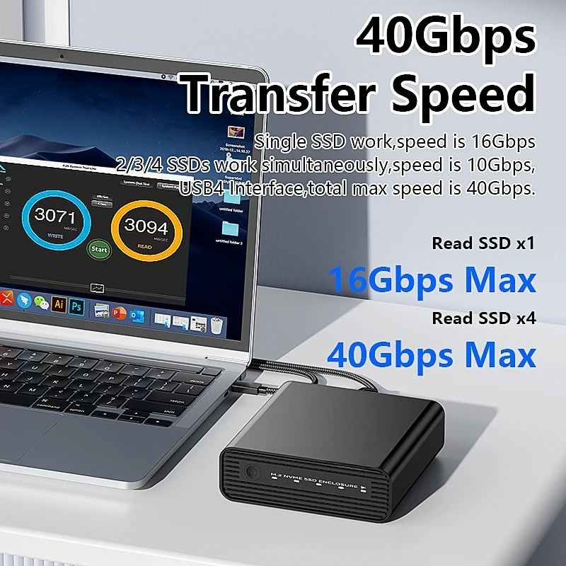 Aluminum M2 4-Bay USB4 Externa - đánh giá và giá External Ssd