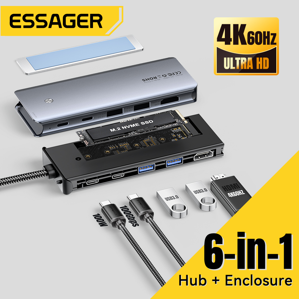 Essager USB C Hub With M.2 SSD - đánh giá và giá Ssd Hard Drive